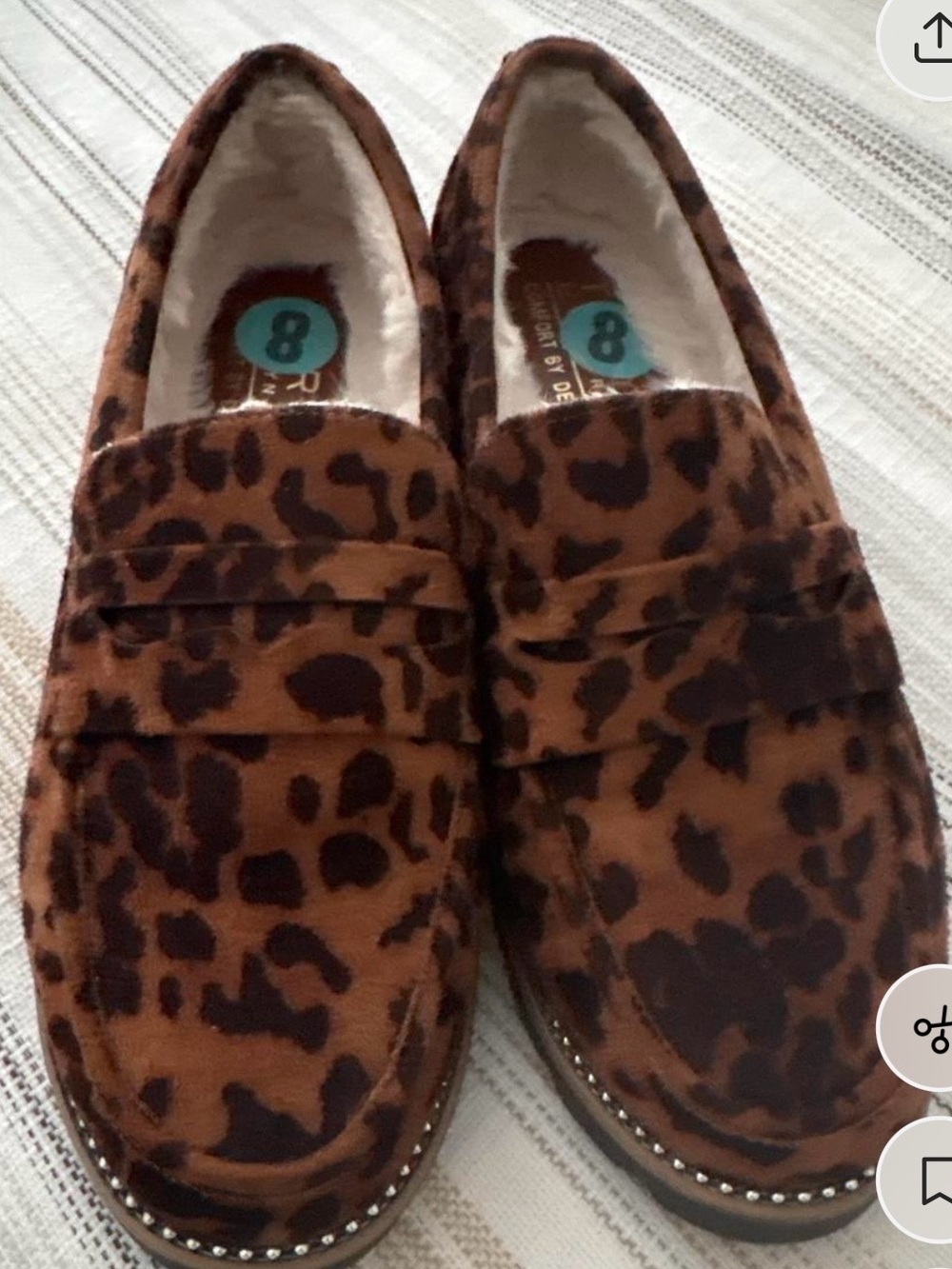 Taryn Rose Leopard Print Penny Loafers in Brown and Black